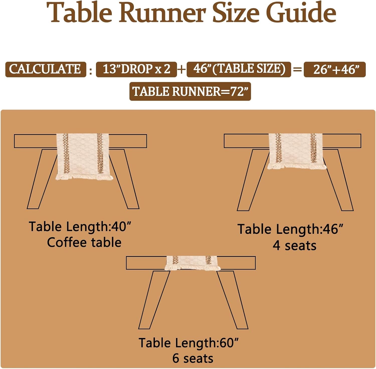 Neutral Boho Cotton Table Runner – Farmhouse Dining Décor