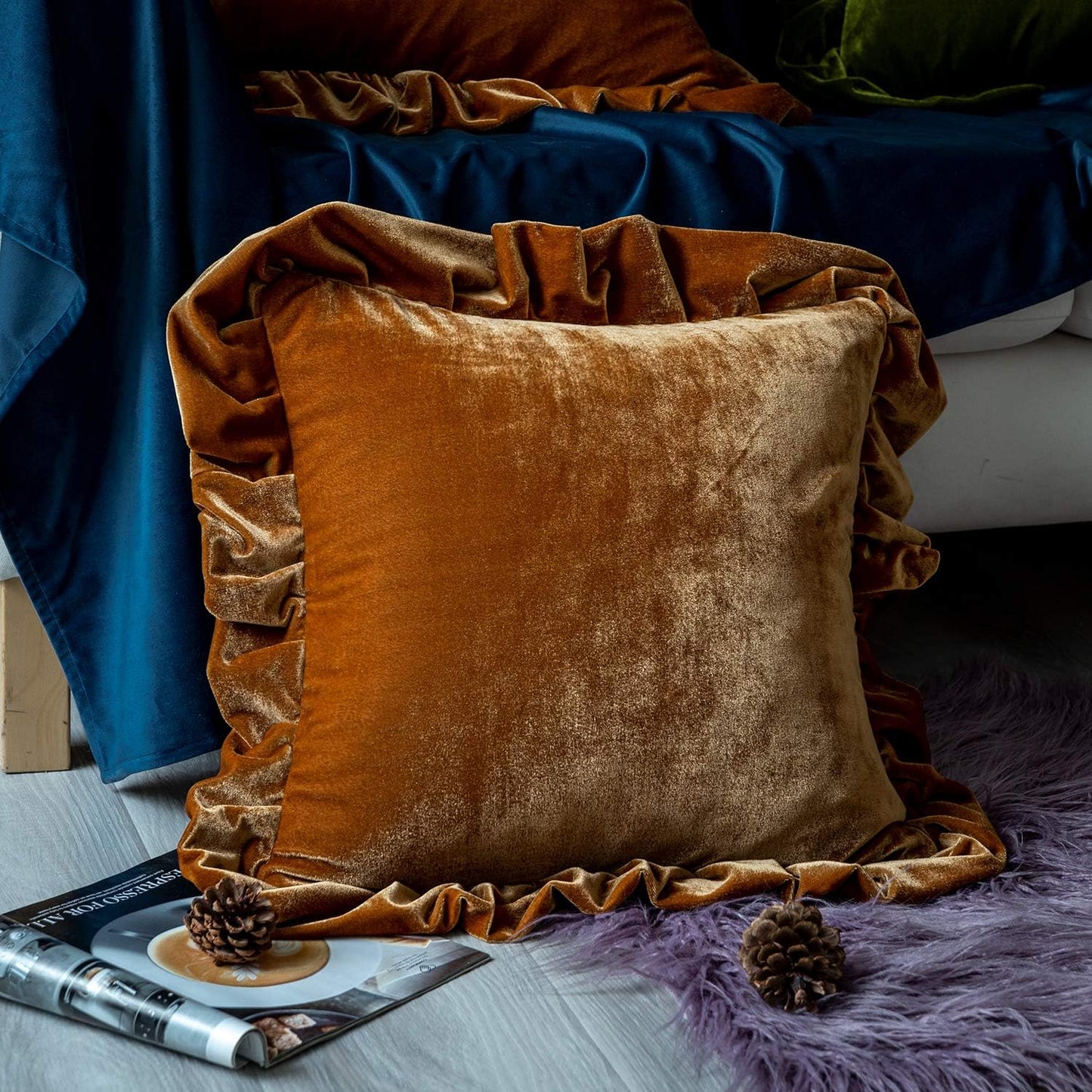Velvet Throw Pillow Cover – Solid Square