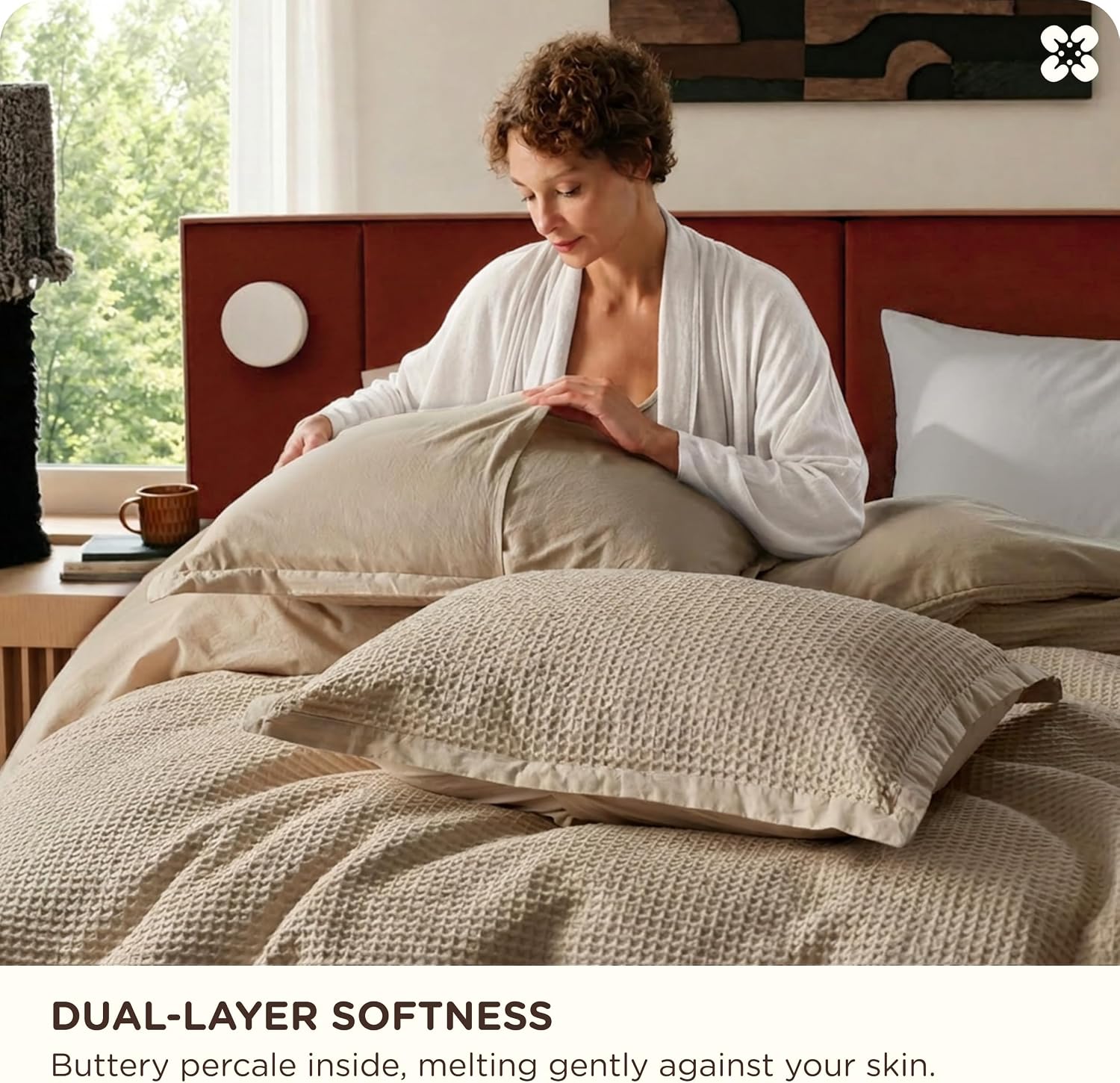 Pure Cotton Waffle Weave Duvet Cover Set