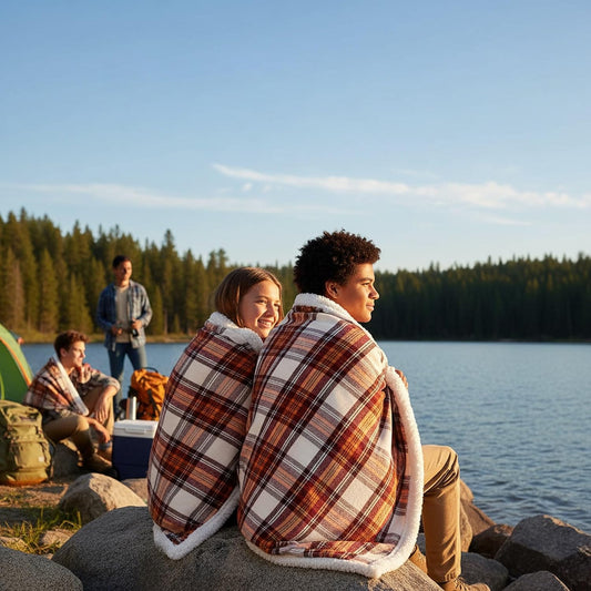 Eddie Bauer Plaid Sherpa Throw Blanket – Ultra Soft Reversible 50" x 60"