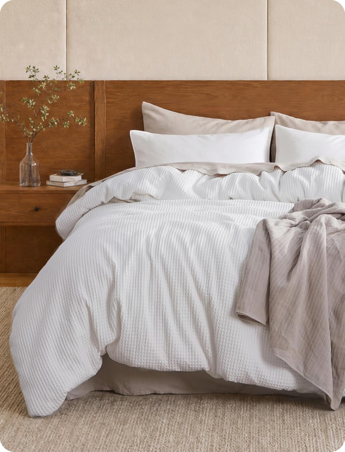 Pure Cotton Waffle Weave Duvet Cover Set