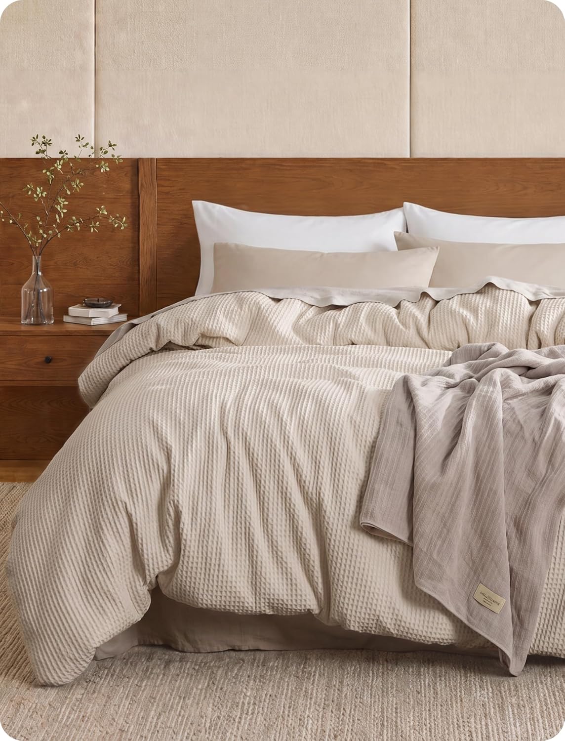 Pure Cotton Waffle Weave Duvet Cover Set