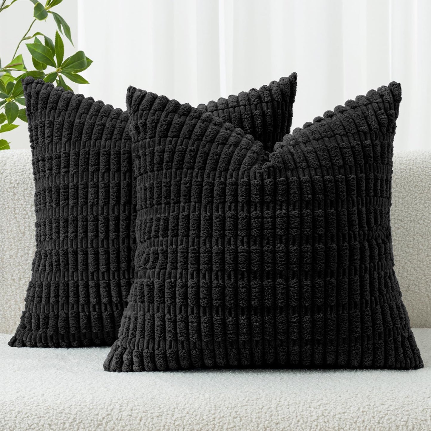 Textured Boho Corduroy Throw Pillow Covers