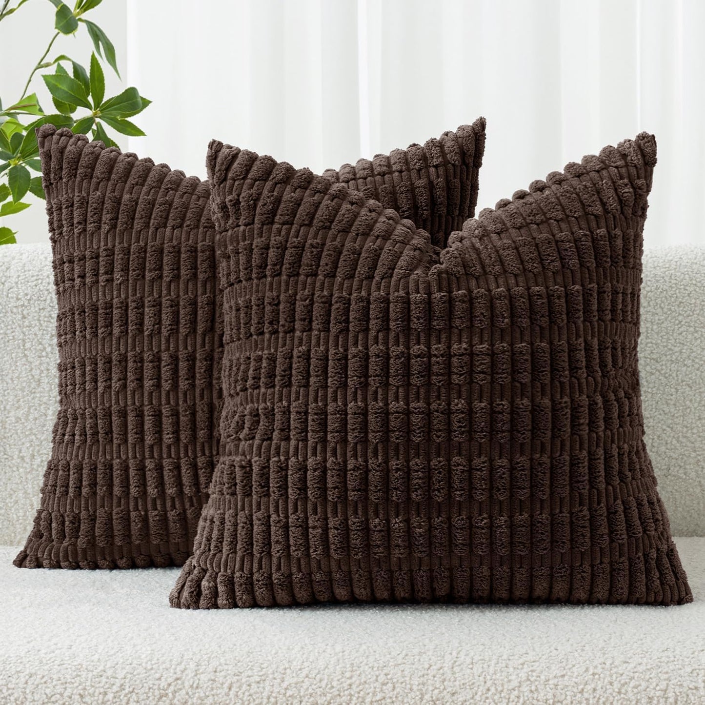 Textured Boho Corduroy Throw Pillow Covers
