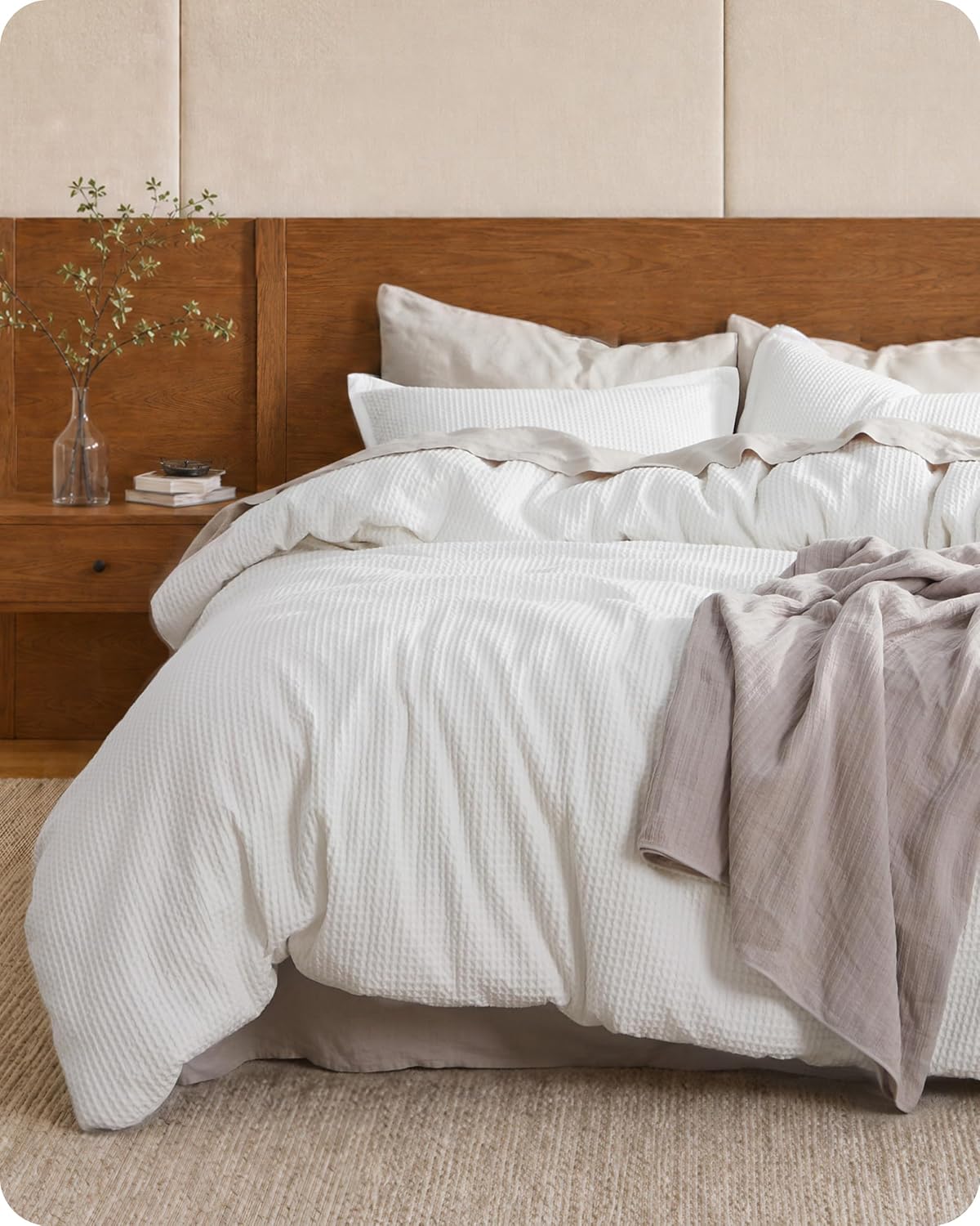 Pure Cotton Waffle Weave Duvet Cover Set