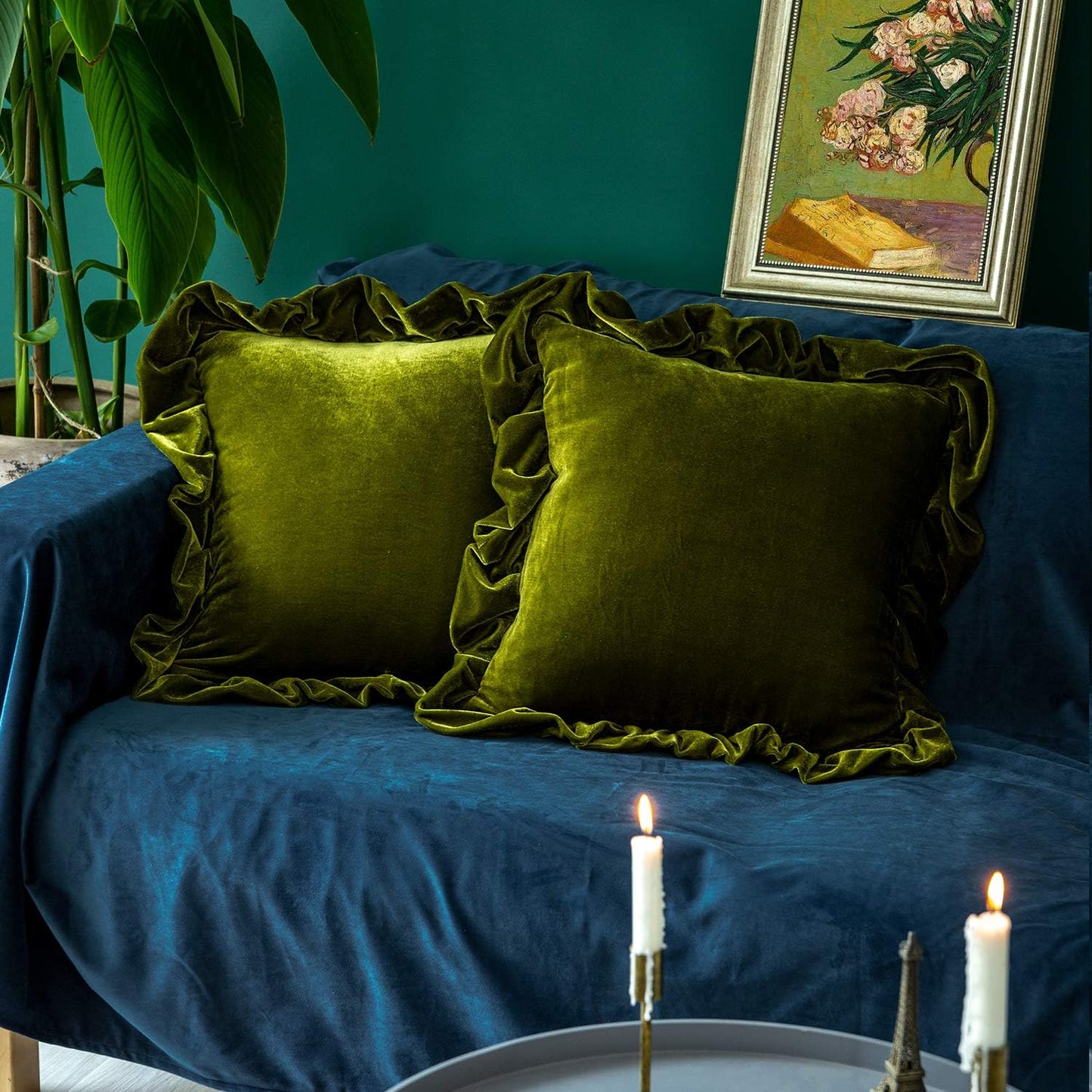 Velvet Throw Pillow Cover – Solid Square