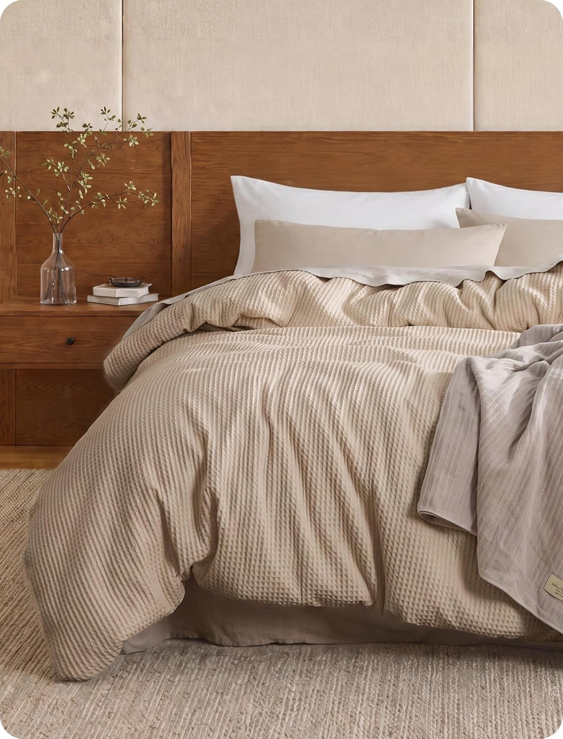 Pure Cotton Waffle Weave Duvet Cover Set