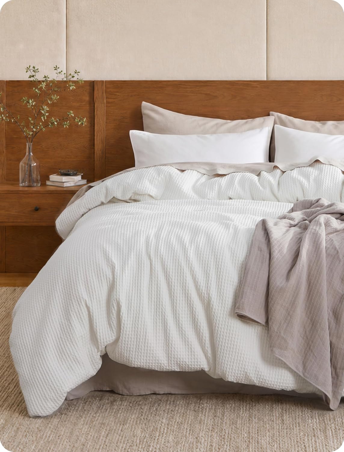 Pure Cotton Waffle Weave Duvet Cover Set