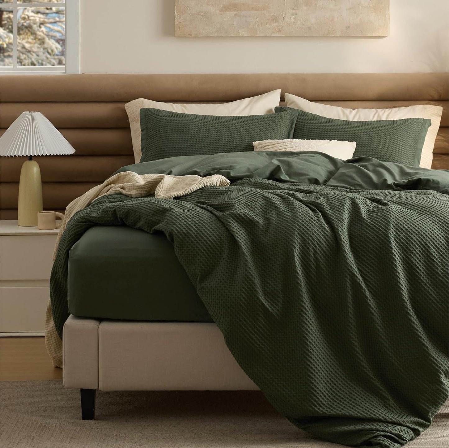 Pure Cotton Waffle Weave Duvet Cover Set