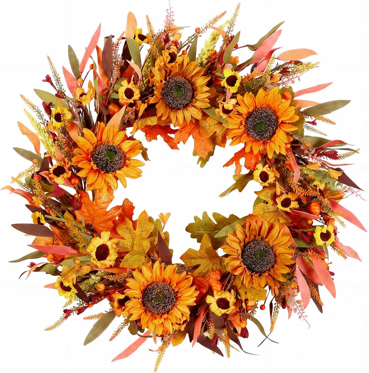 20" Autumn Pumpkin Front Door Wreath