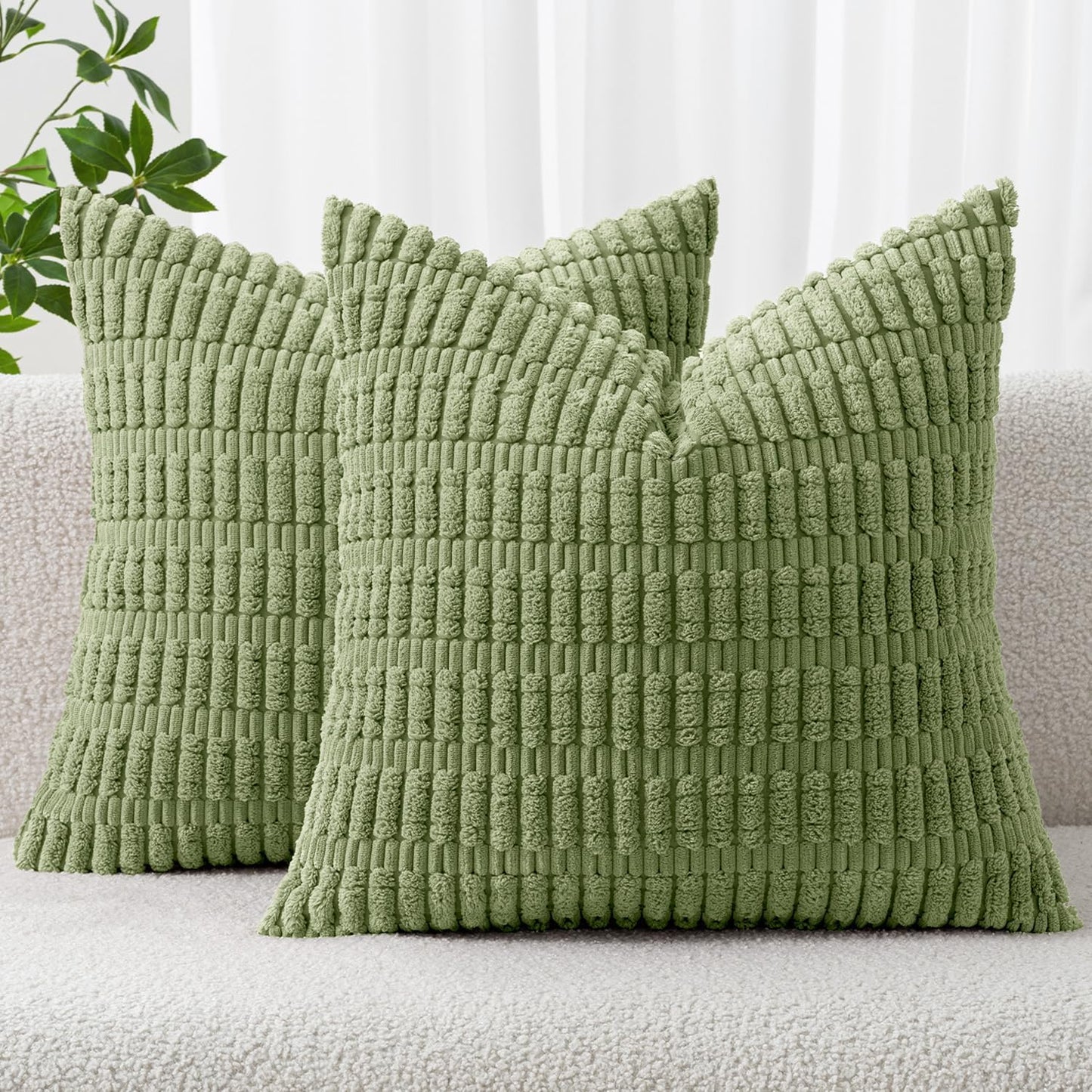 Textured Boho Corduroy Throw Pillow Covers