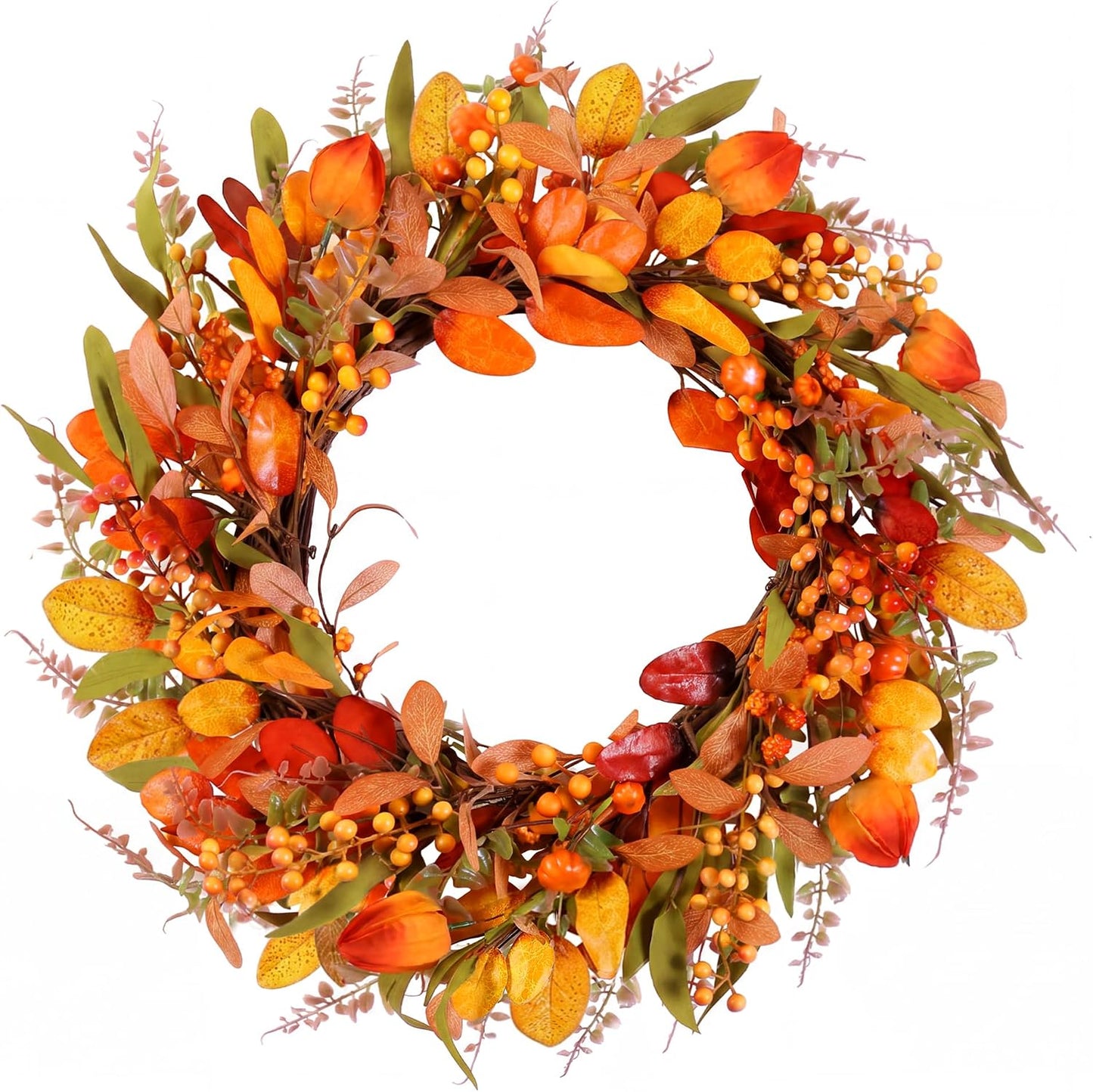 20" Autumn Pumpkin Front Door Wreath