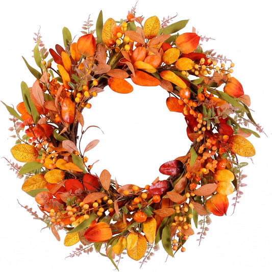 20" Autumn Pumpkin Front Door Wreath