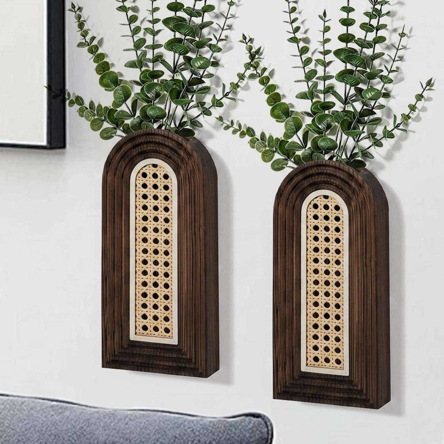 Wooden Wall Vase Set – Modern Farmhouse Wall Decor (Set of 2)