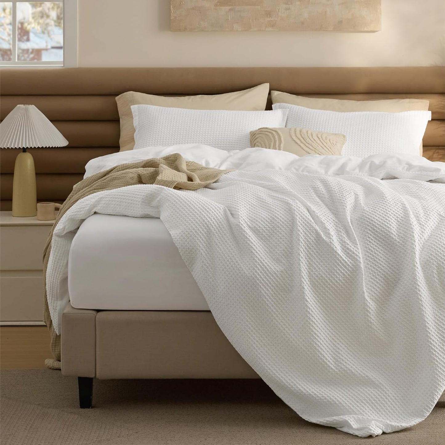 Pure Cotton Waffle Weave Duvet Cover Set