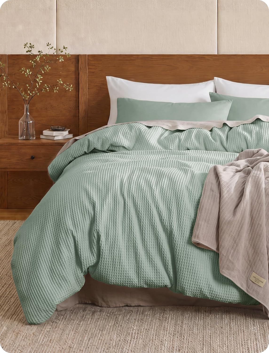 Pure Cotton Waffle Weave Duvet Cover Set