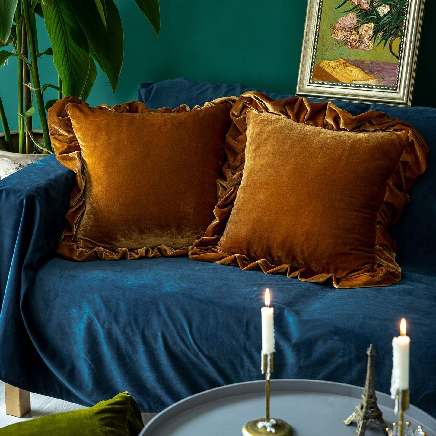Velvet Throw Pillow Cover – Solid Square