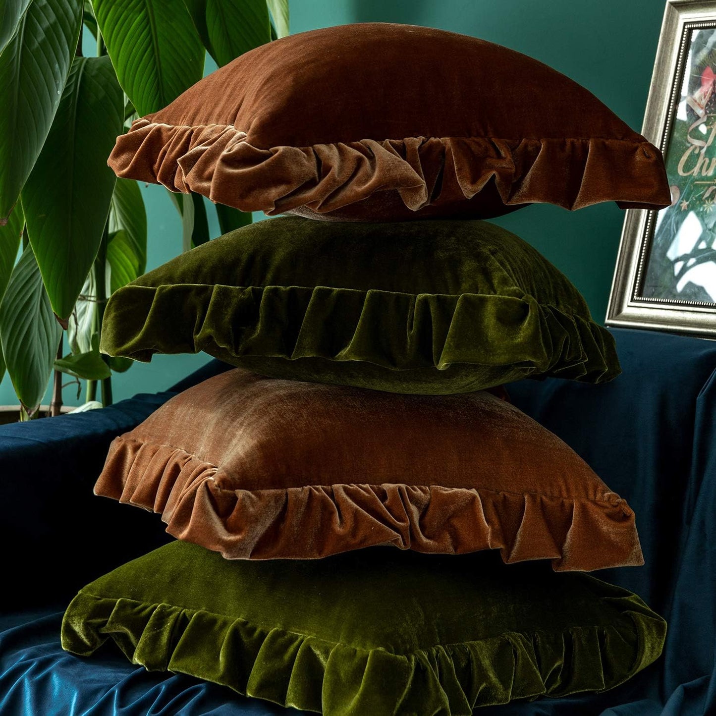 Velvet Throw Pillow Cover – Solid Square
