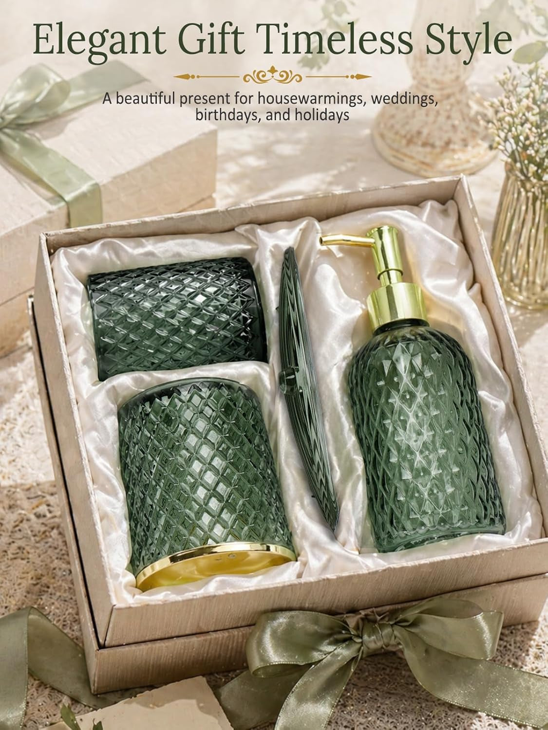 Glass Bathroom Accessories Set