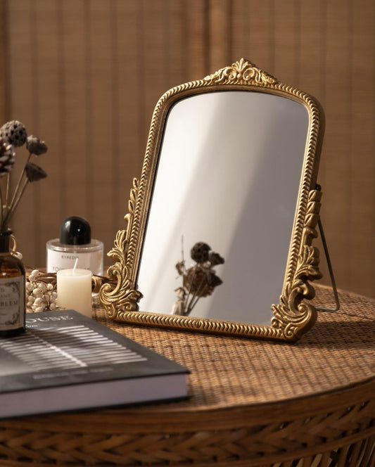 Vintage Arched Vanity Mirror | Decorative Tabletop Makeup Mirror