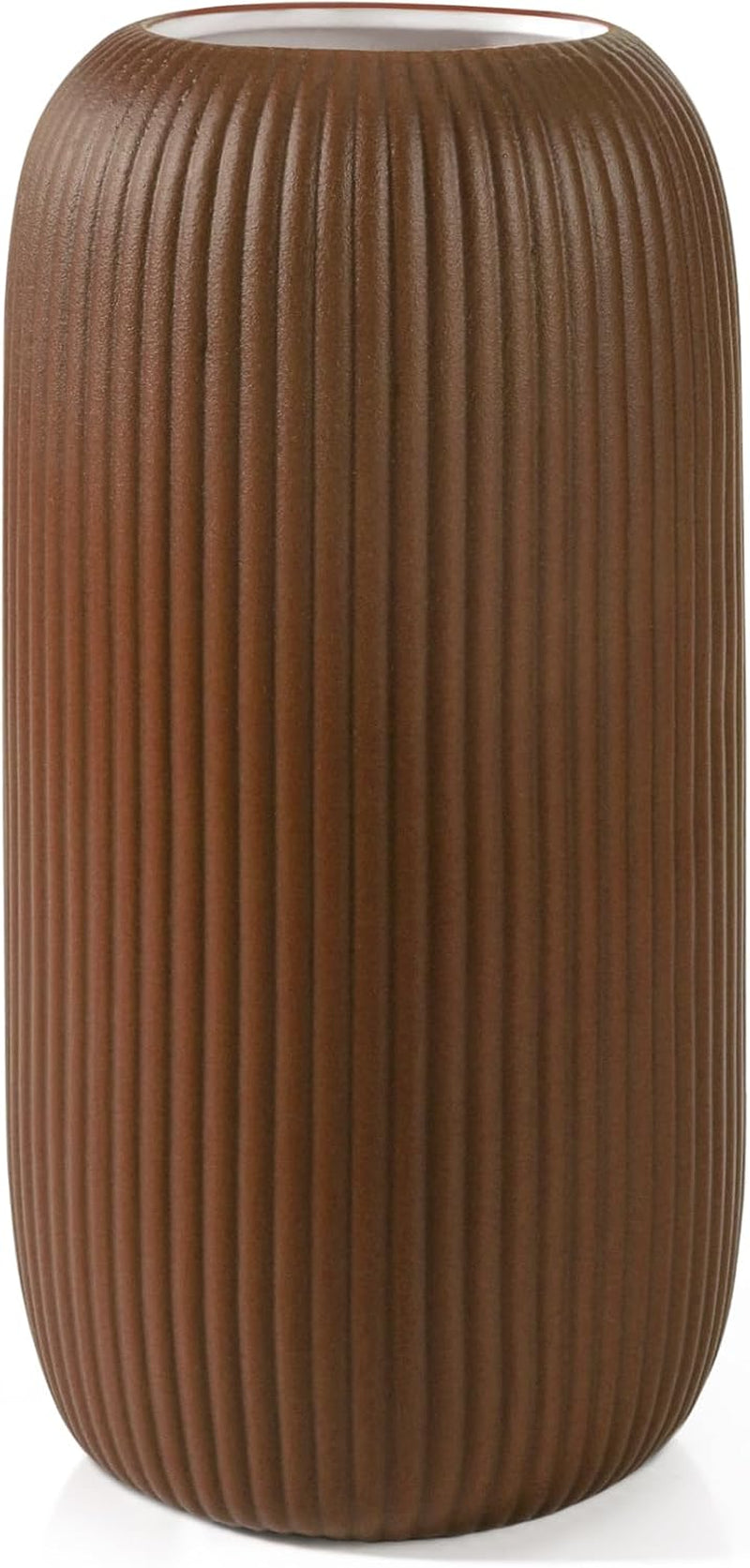 Modern Ribbed Ceramic Vase | Decorative Flower Vase for Home Décor