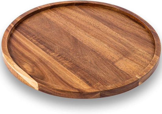 Round Acacia Wood Decorative Tray