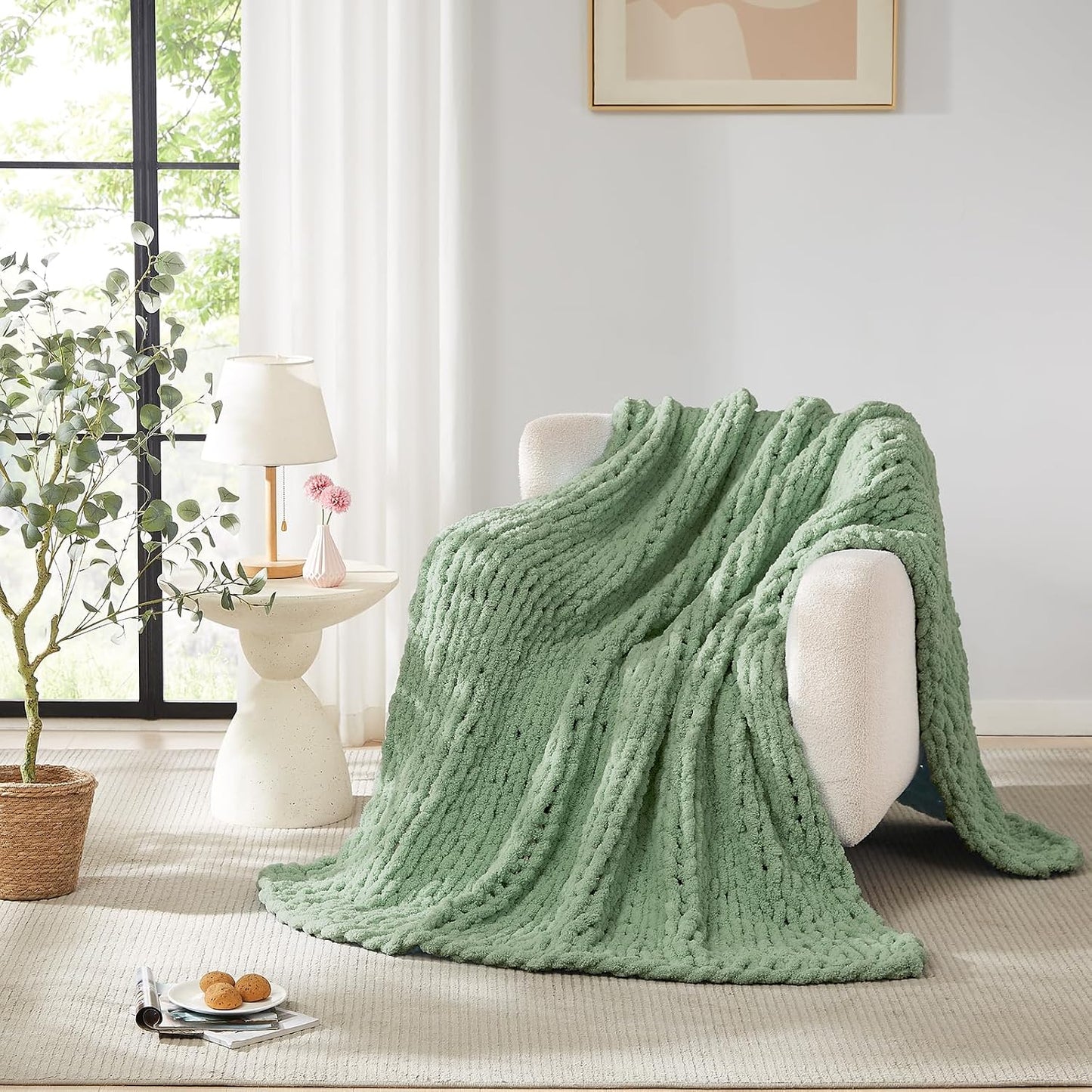 Soft Chunky Knit Throw Blanket