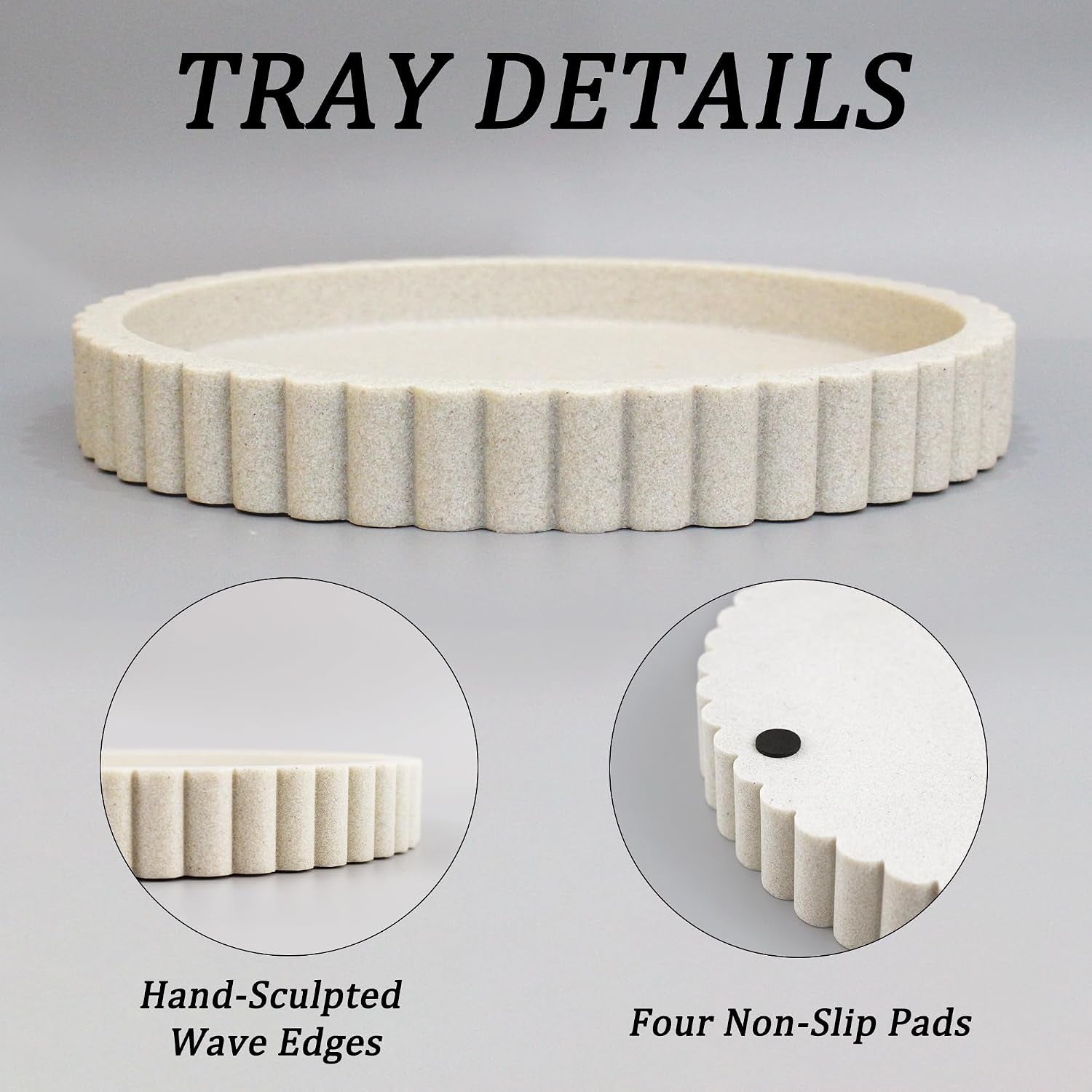 Round Decorative Concrete Tray