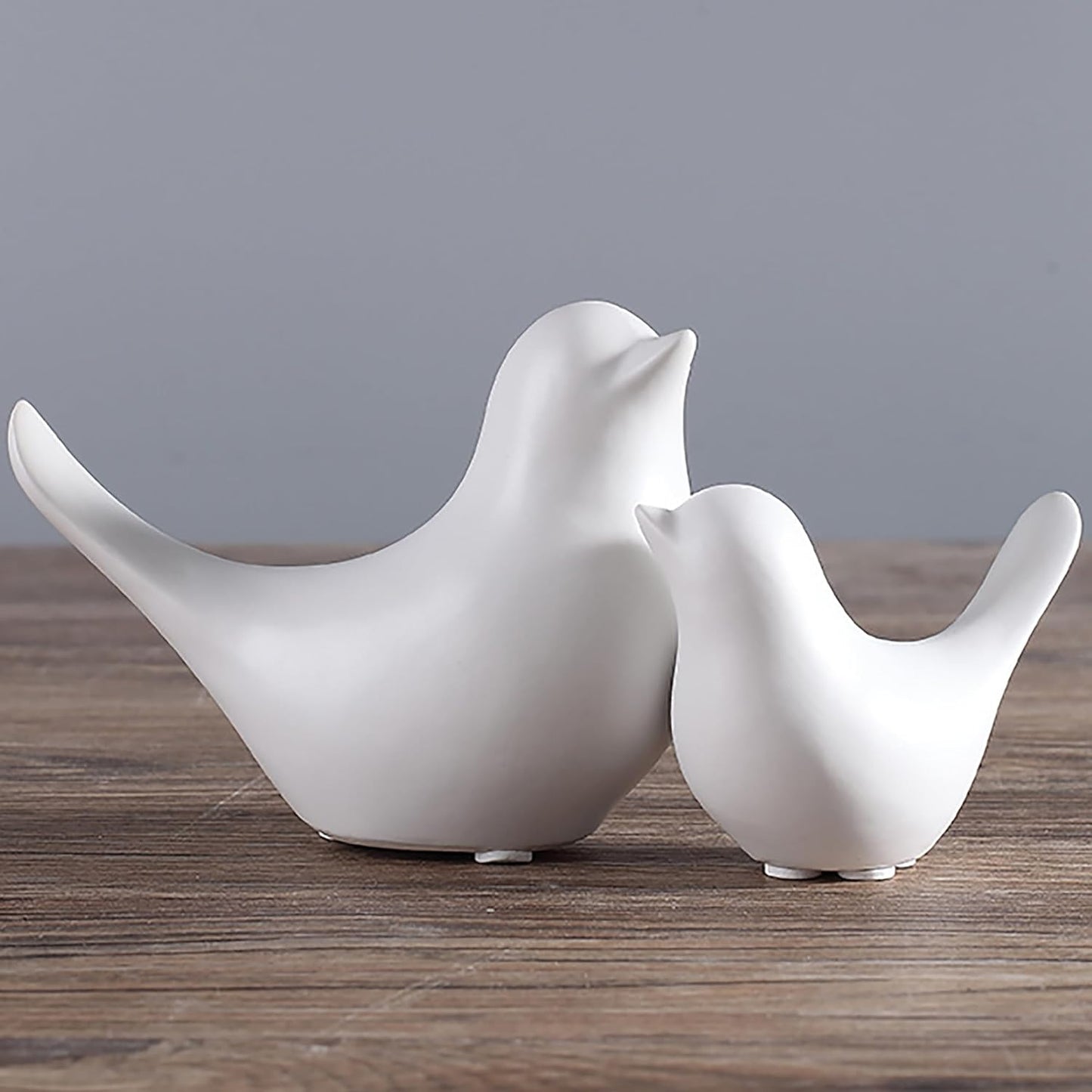 Modern Ceramic Bird Figurines – Set of 2