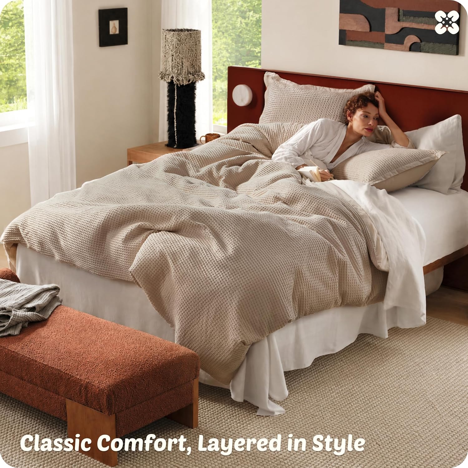 Pure Cotton Waffle Weave Duvet Cover Set