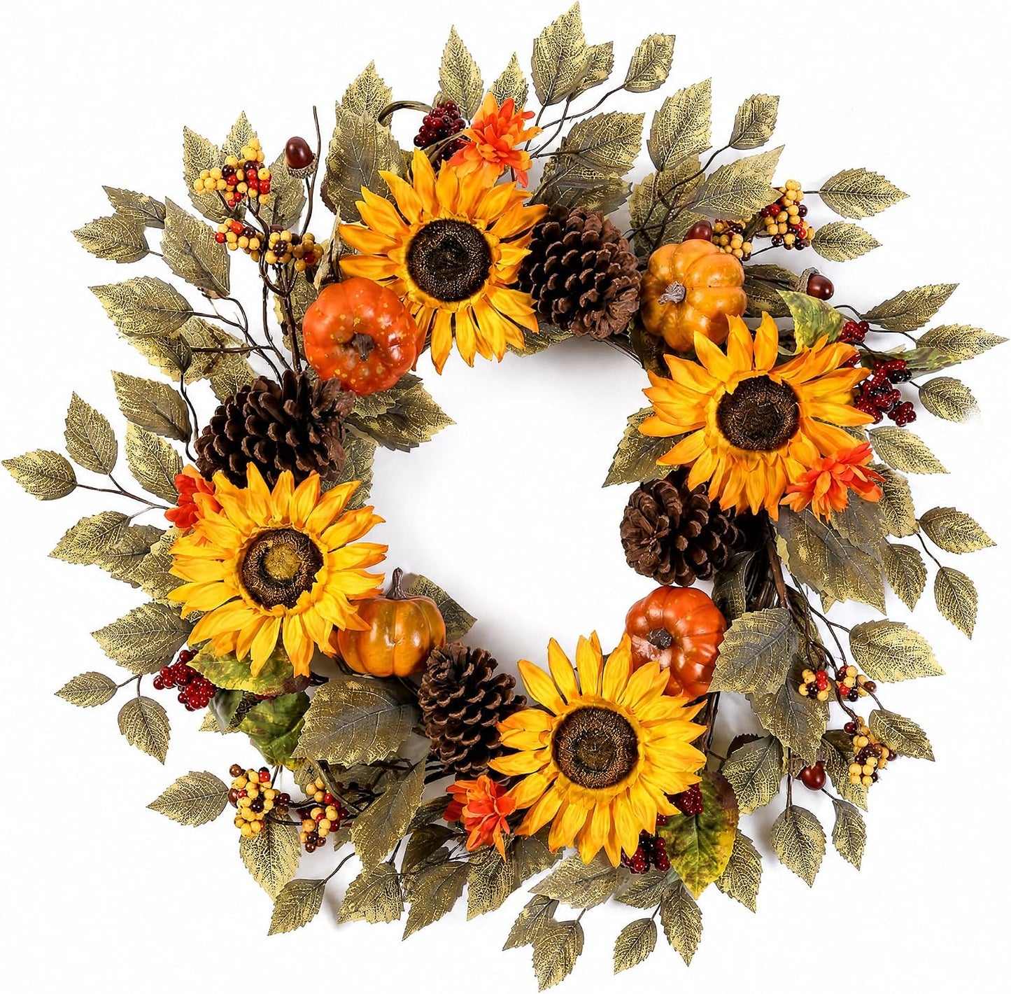 20" Autumn Pumpkin Front Door Wreath