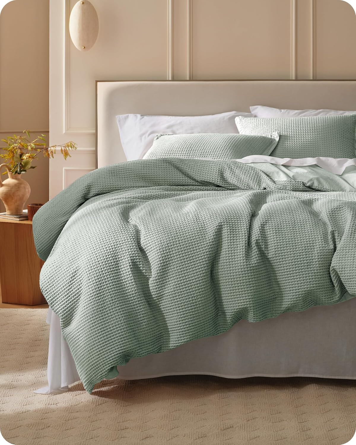 Pure Cotton Waffle Weave Duvet Cover Set