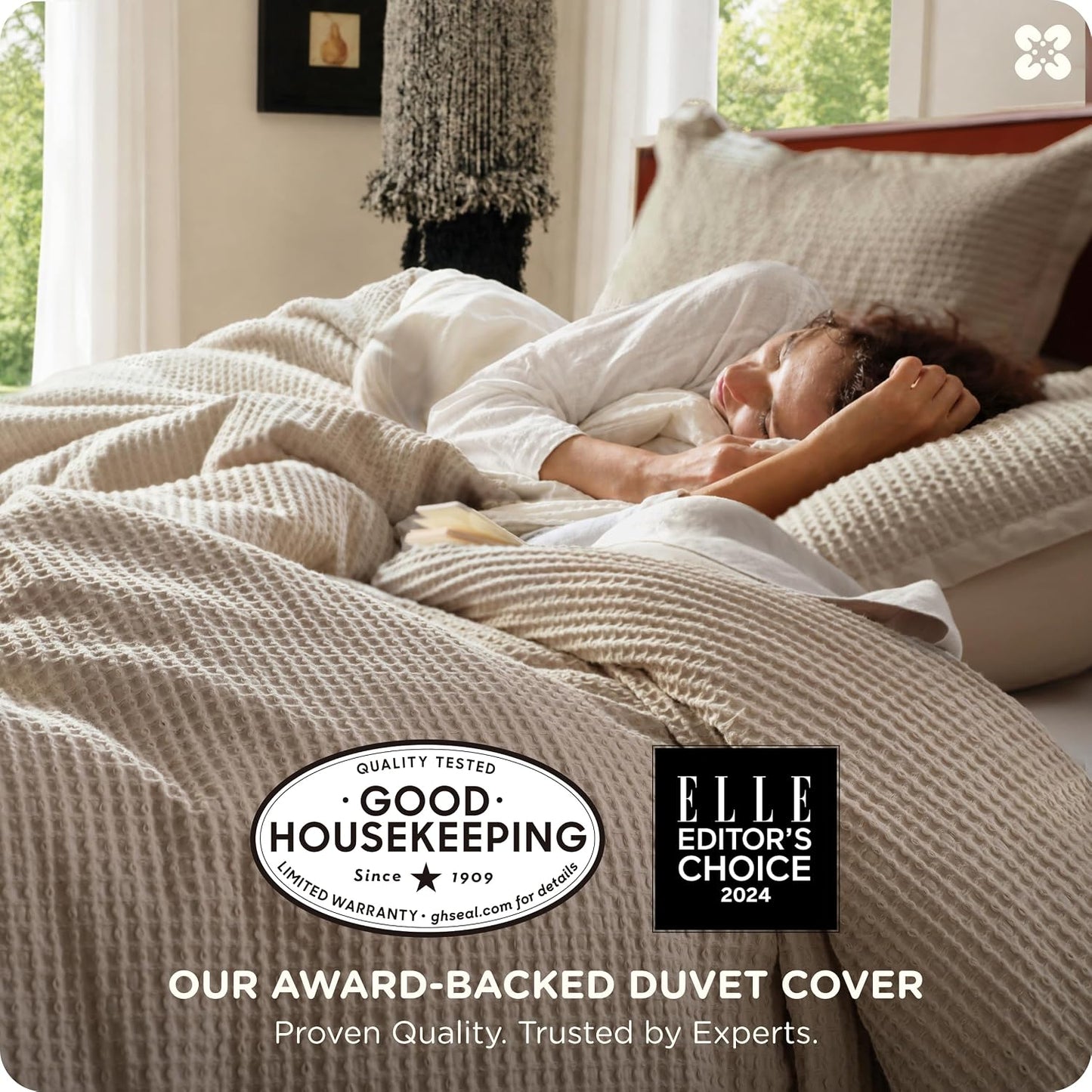 Pure Cotton Waffle Weave Duvet Cover Set