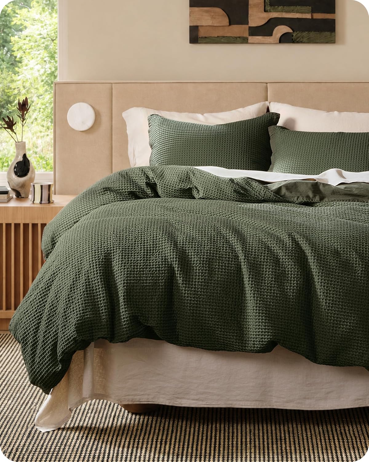 Pure Cotton Waffle Weave Duvet Cover Set