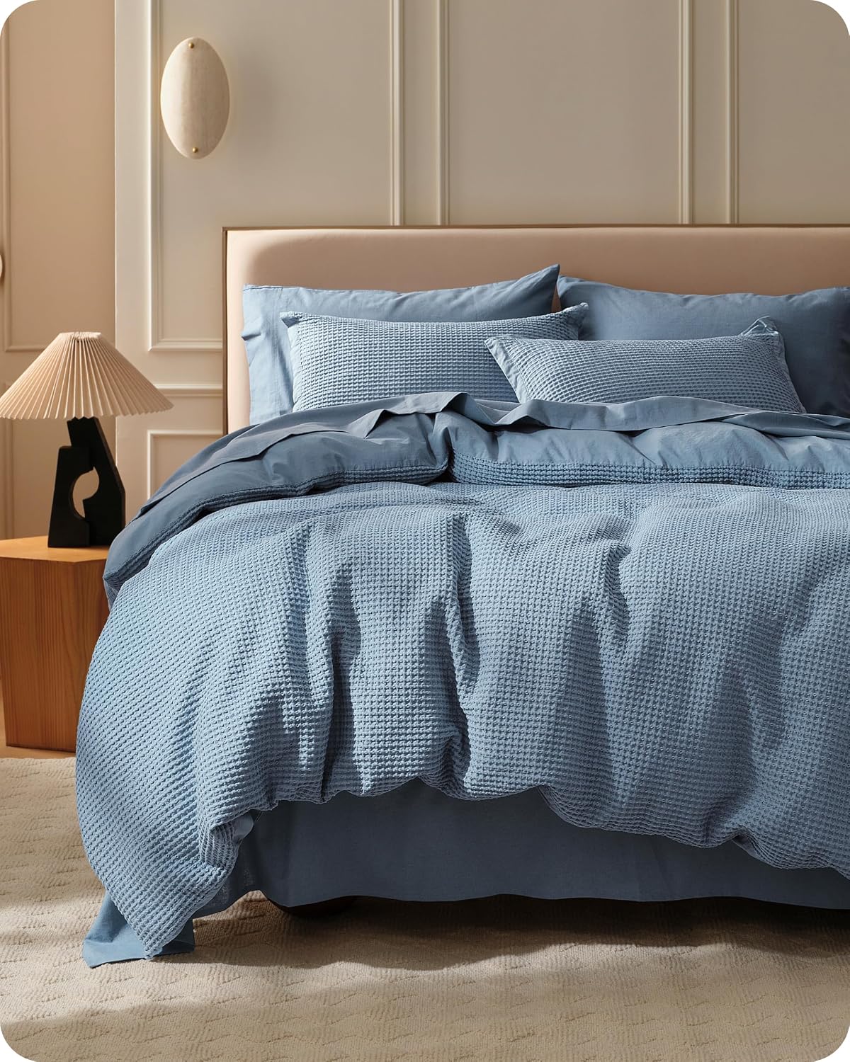 Pure Cotton Waffle Weave Duvet Cover Set