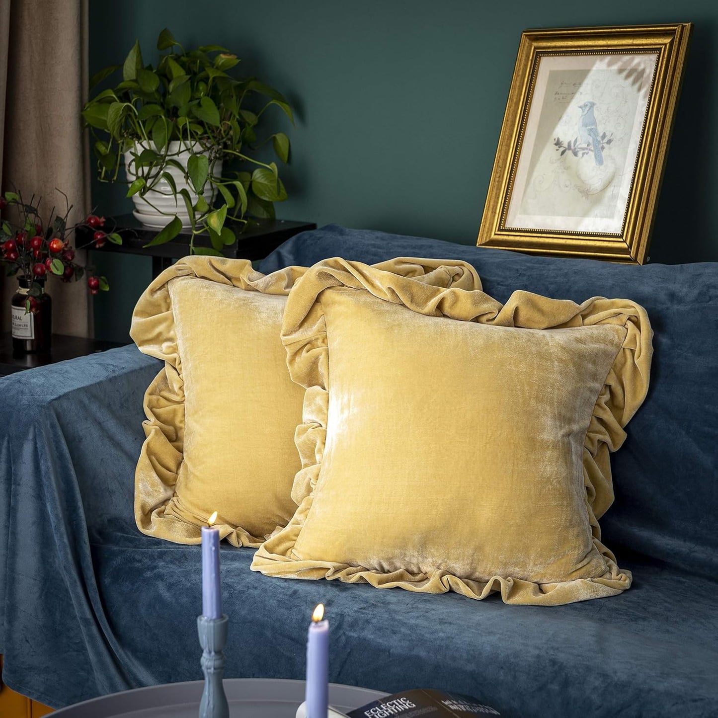 Velvet Throw Pillow Cover – Solid Square