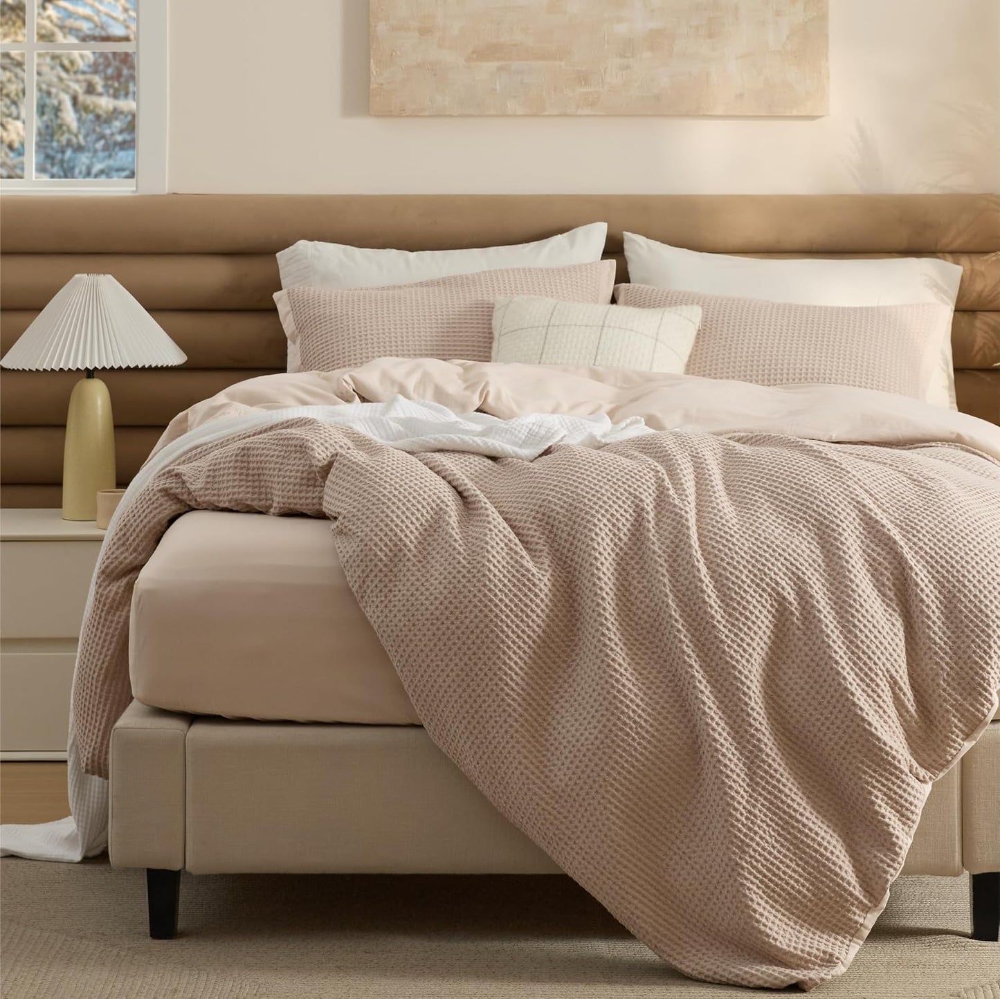 Pure Cotton Waffle Weave Duvet Cover Set