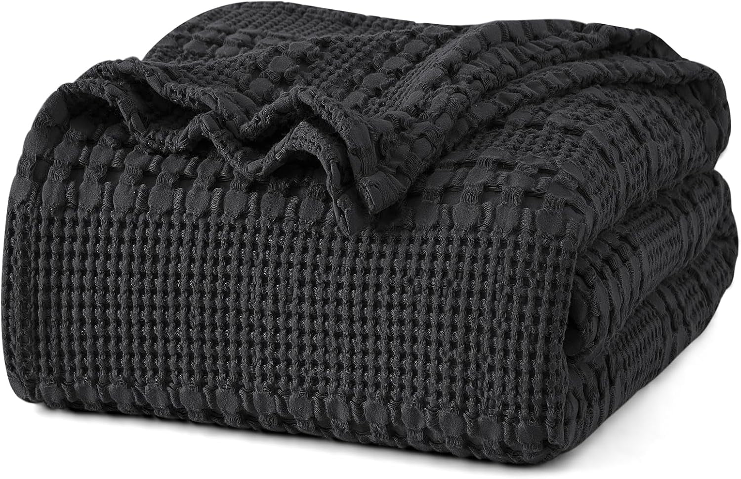Luxury Cotton Waffle Throw Blanket | Lightweight Decorative Blanket