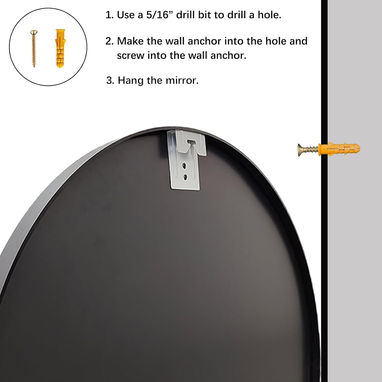 Modern Black Round Wall Mirror | Matte Metal Frame