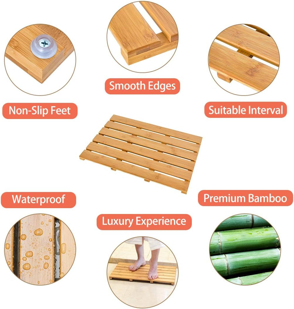 Non-Slip Bamboo Bath Mat