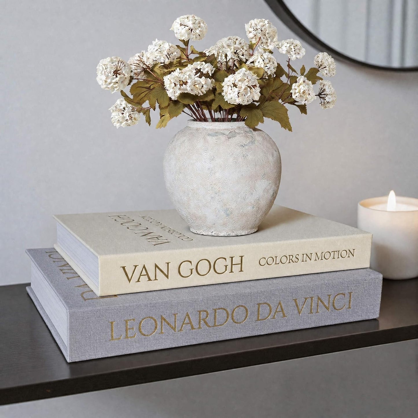 Decorative Linen Storage Books | Set of 2 Faux Books for Home Décor