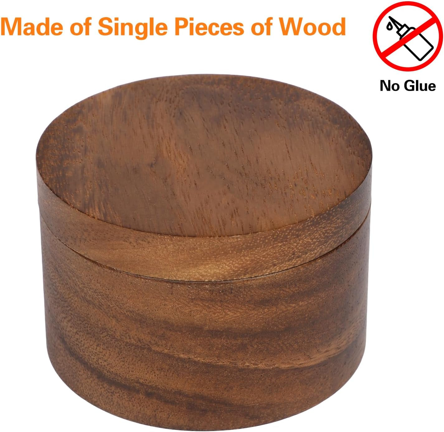 Acacia Wood Salt Cellar with Magnetic Lid
