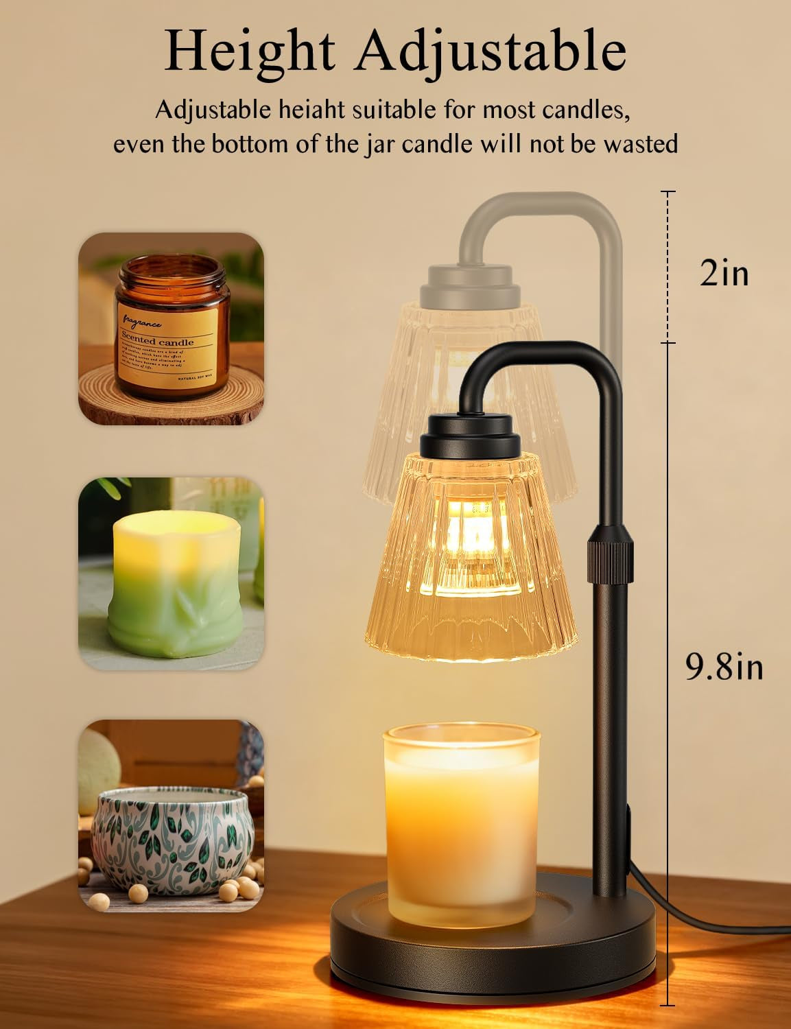 Adjustable Candle Warmer Lamp with Timer