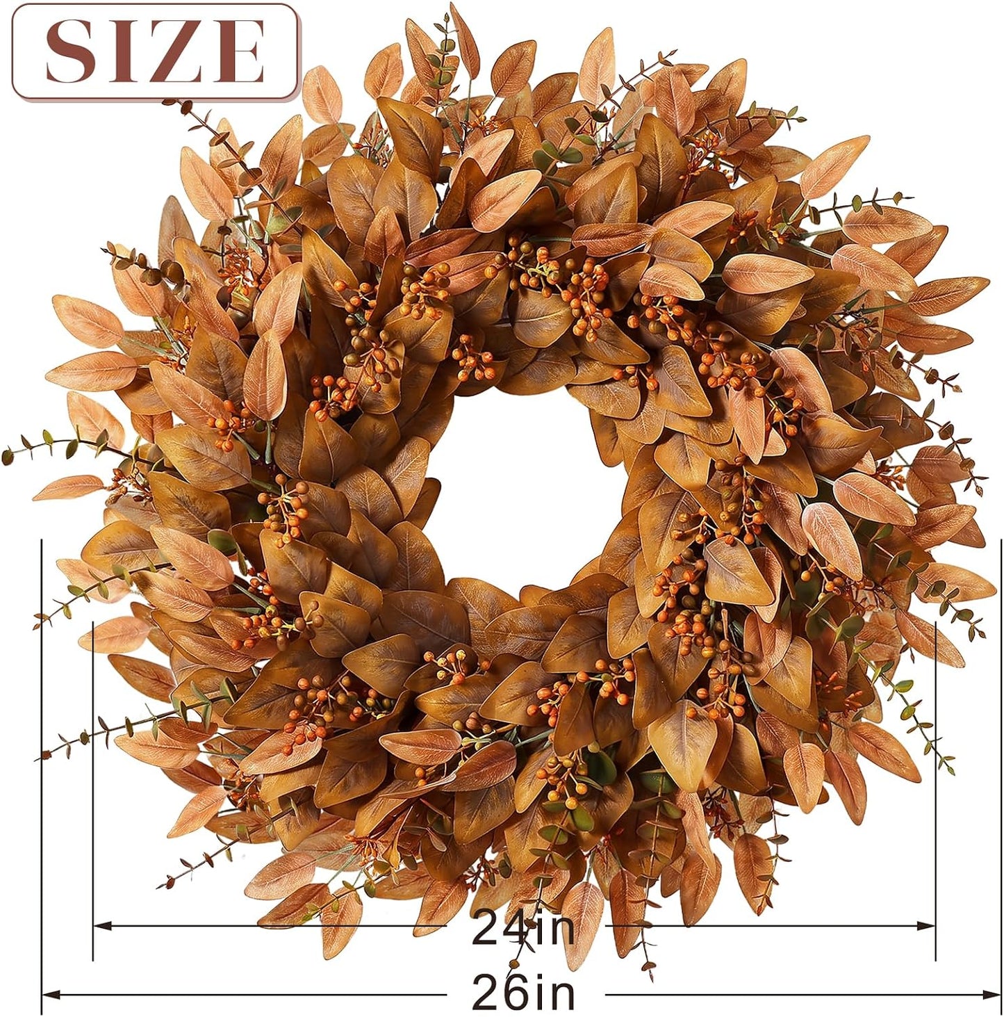 26" Fall Eucalyptus & Berry Wreath