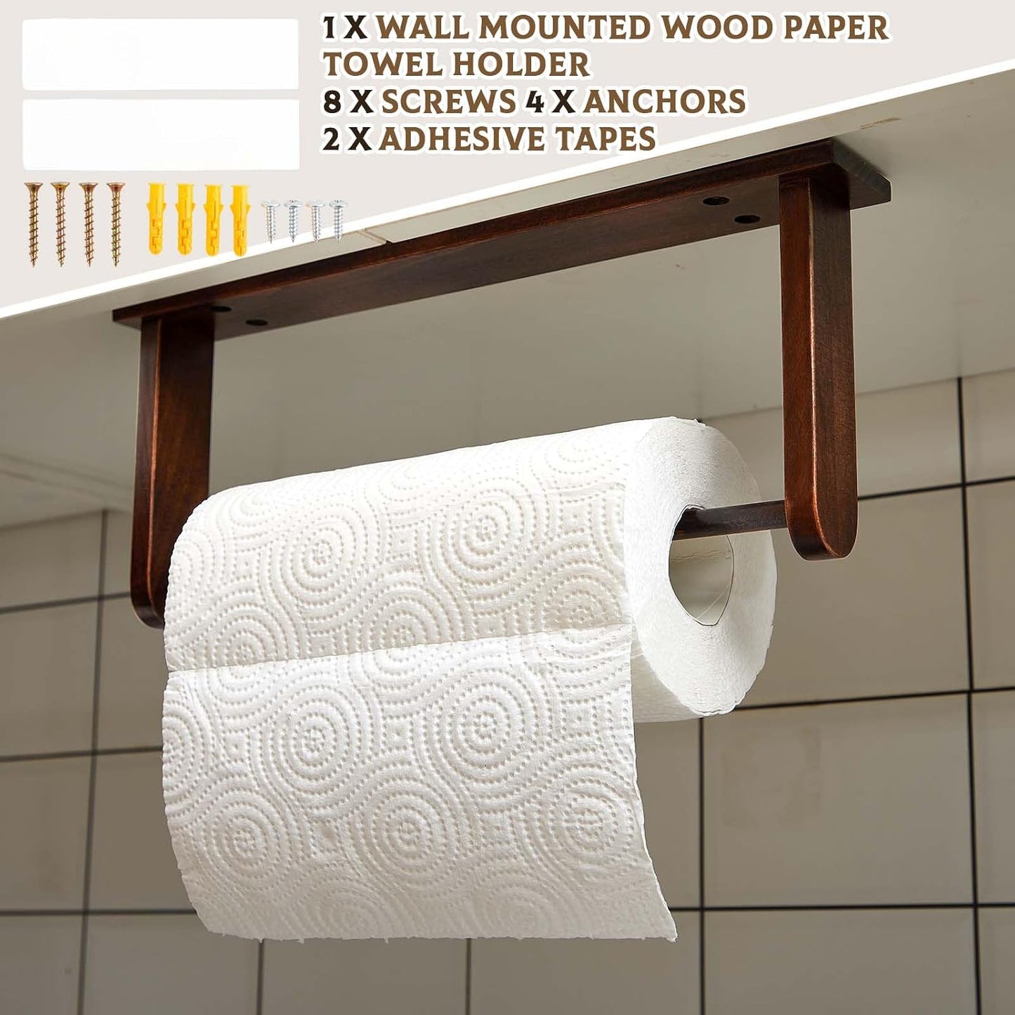 Wood Paper Towel Holder