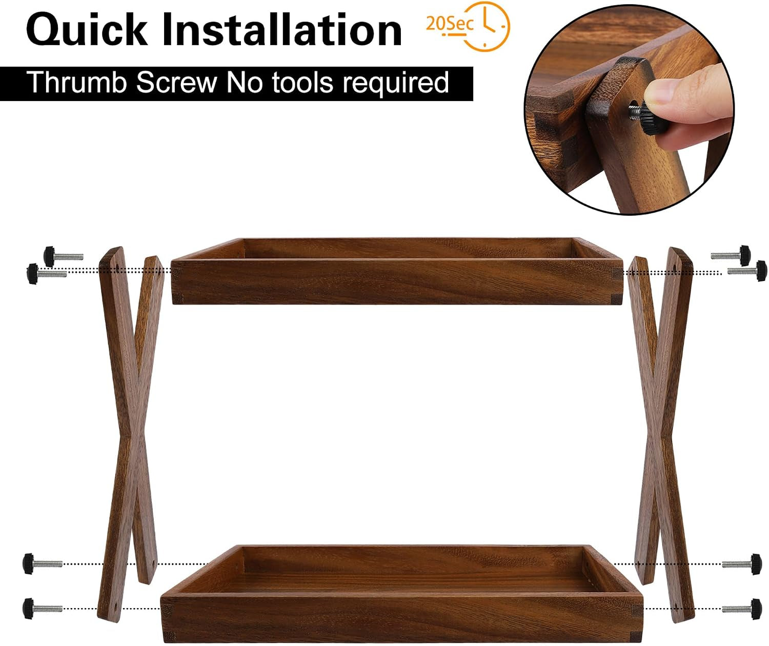 2-Tier Wood Countertop Organizer Shelf for Kitchen & Coffee Bar