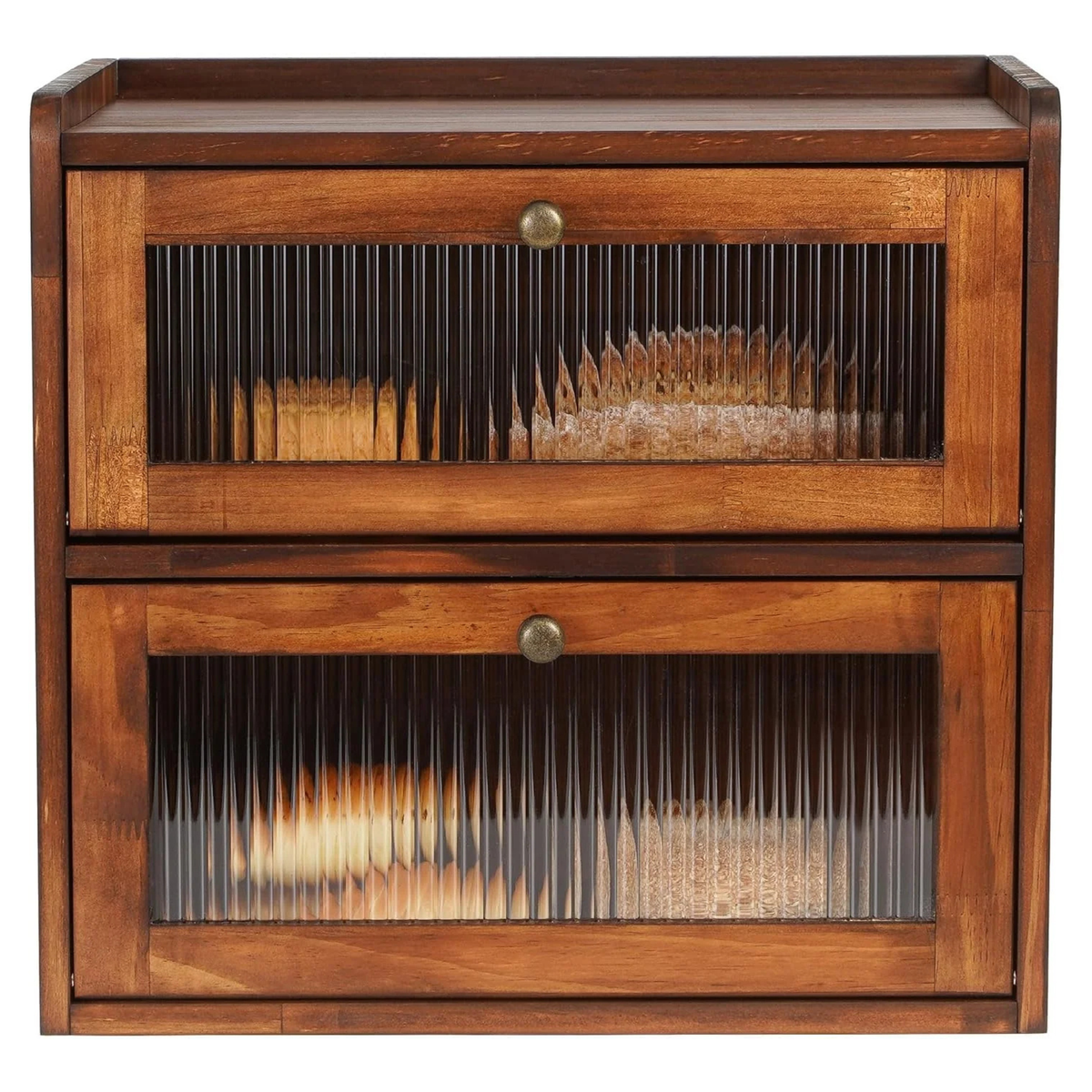 Farmhouse Wooden Bread Box with Acrylic Doors