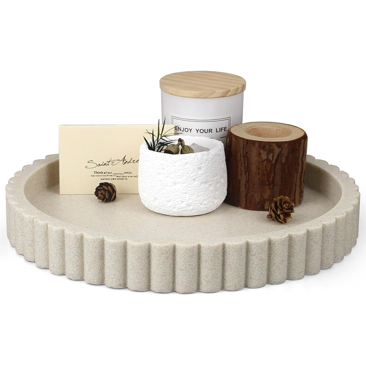 Round Decorative Concrete Tray
