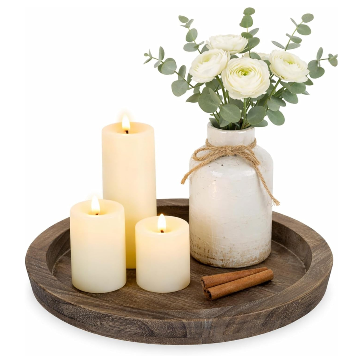 Round Wooden Decorative Tray