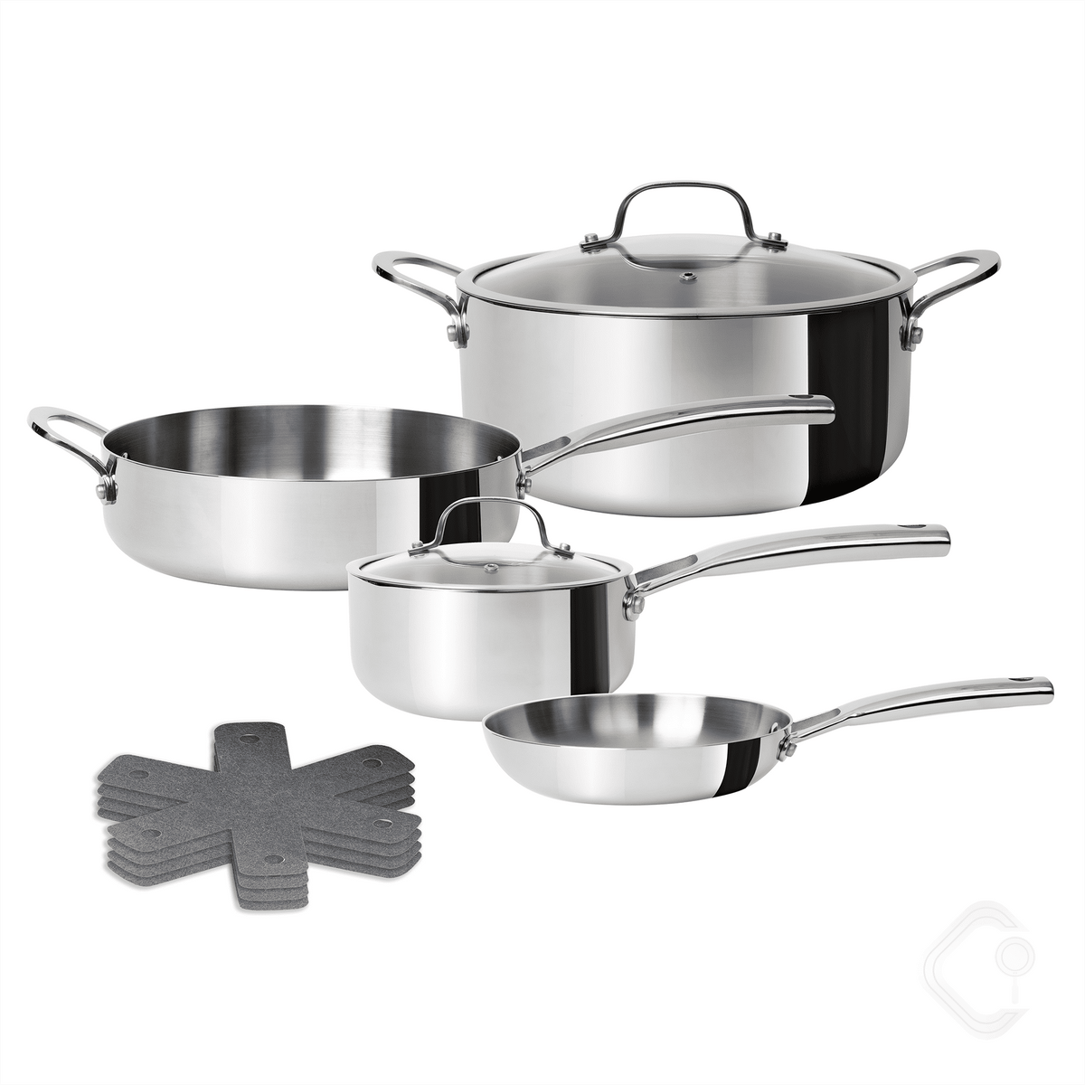 10-Piece Tri-Ply Stainless Steel Cookware Set